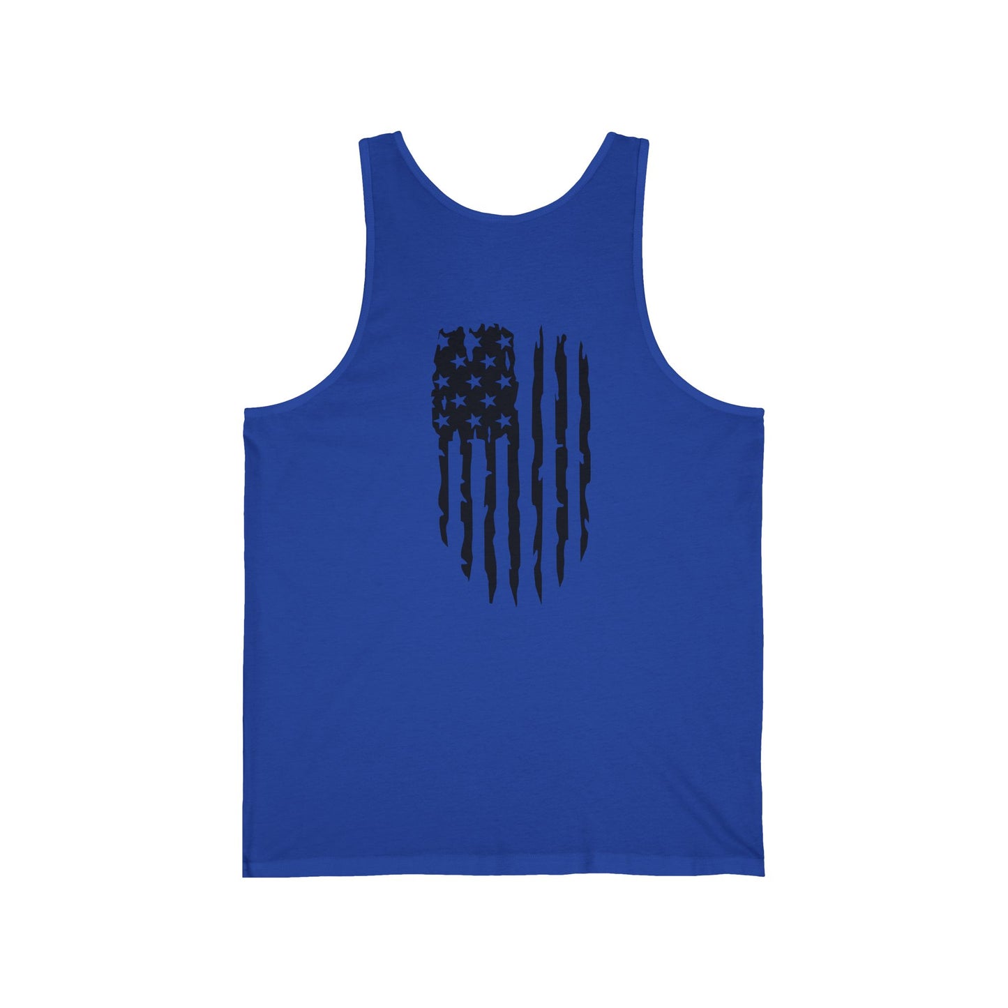 American Flag Skull Tank Top — Distressed Patriotic USA Sleeveless Tee