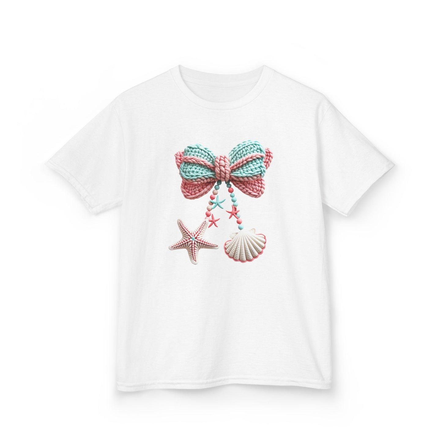 Kids Tee — Seashell Bow & Starfish Beach Graphic