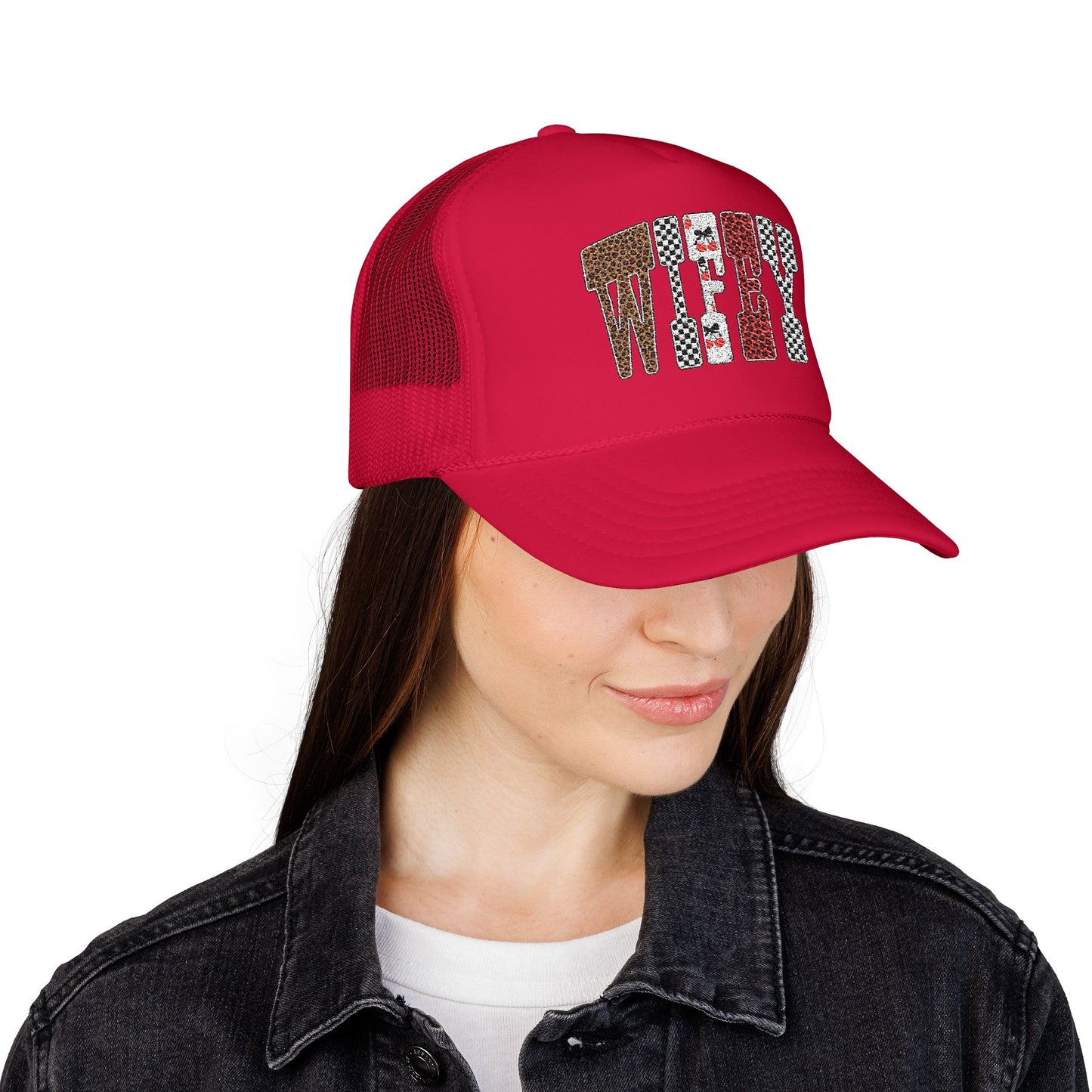 Wifey Sequin Patch Trucker Hat — Glam Mesh Foam Cap for Bride & Bachelorette