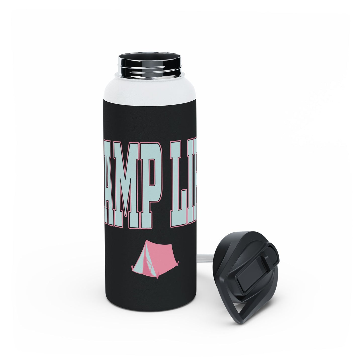 Camp Life Stainless Steel Water Bottle - BLACK