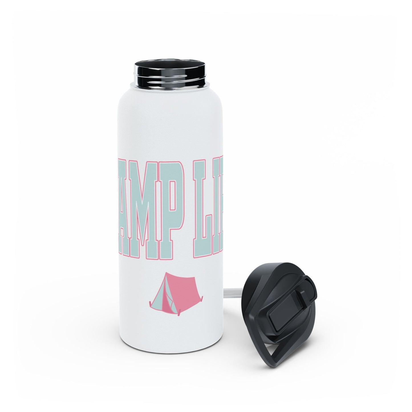 Camp Life Stainless Steel Water Bottle - WHITE