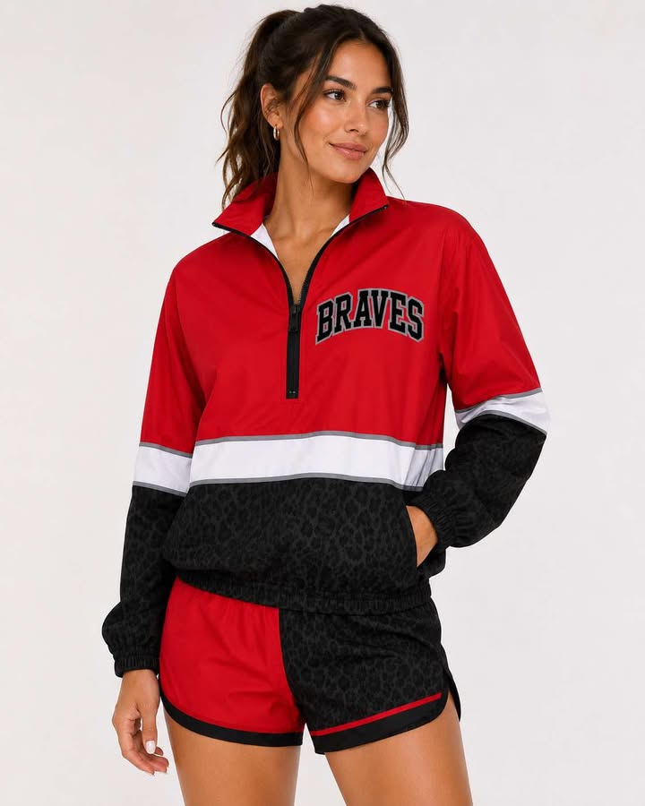 Braves Red Custom Windbreaker Set