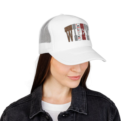 Wifey Sequin Patch Trucker Hat — Glam Mesh Foam Cap for Bride & Bachelorette