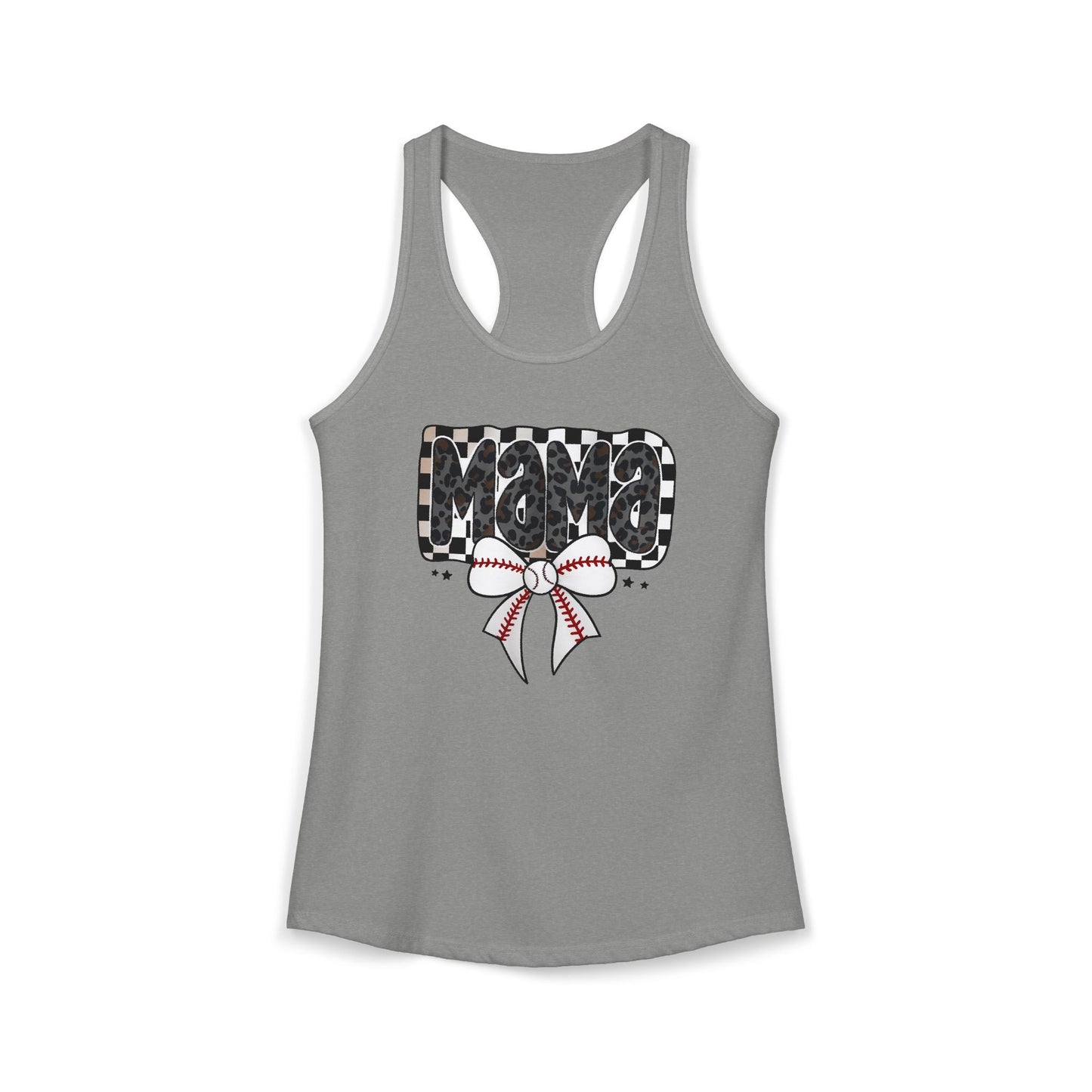 Baseball Checkered Mama Racerback Tank