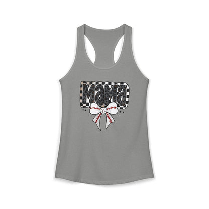 Baseball Checkered Mama Racerback Tank