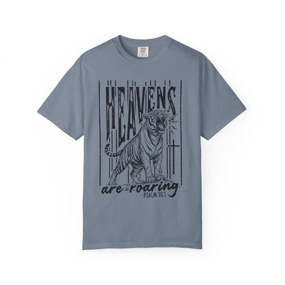 Heaven's Are Roaring Tiger Tee- Pink Writing