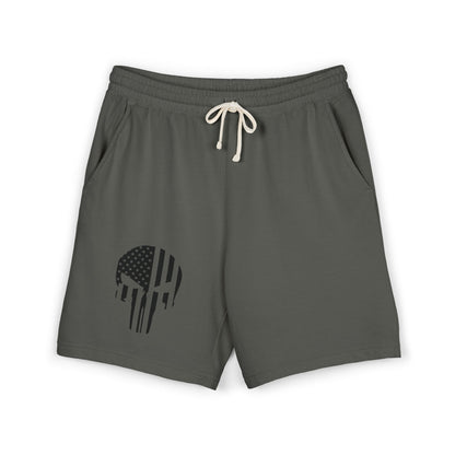 Skull Flag Sweat Shorts — Lightweight Garment-Dyed Fleece