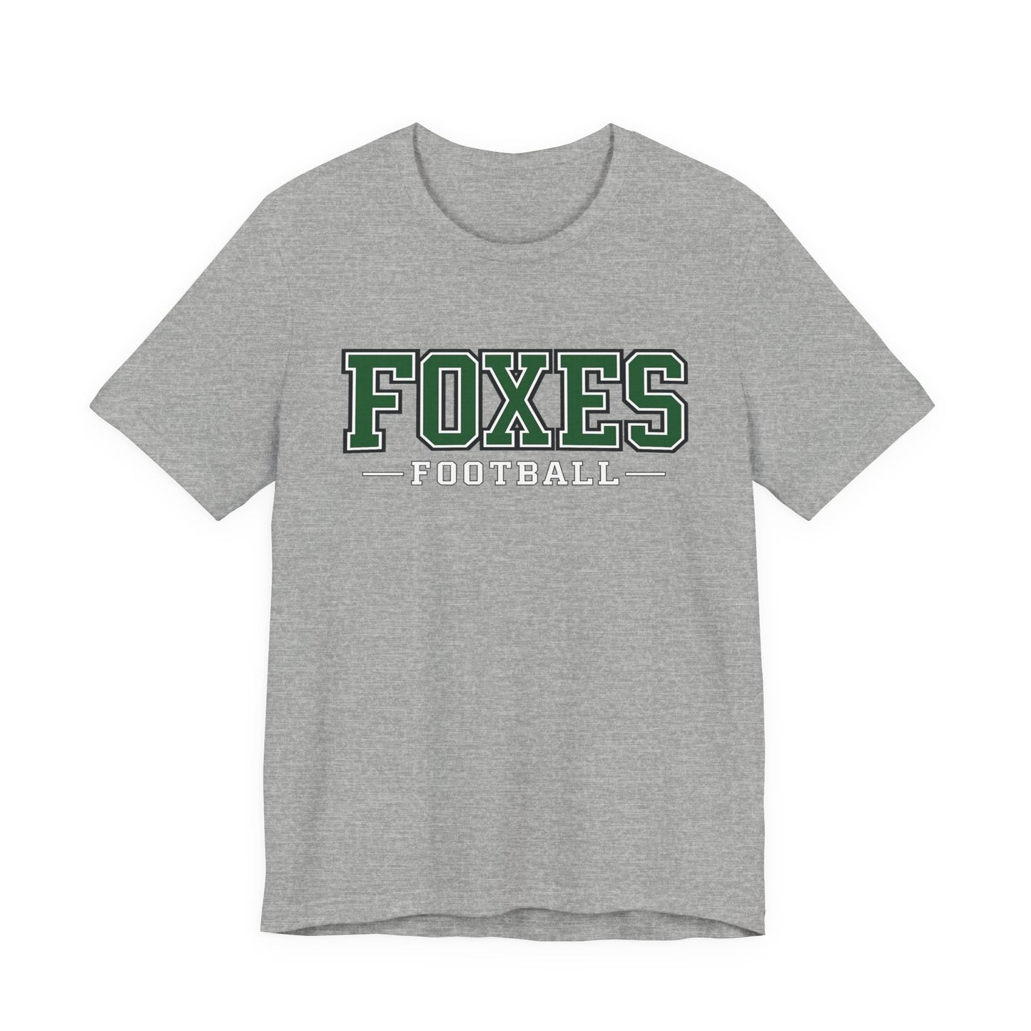 Foxes Football Tee — Green Collegiate Team Shirt