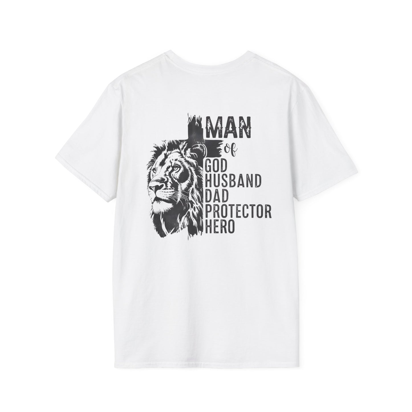 Lion & Cross Men's Faith Tee Front& Back