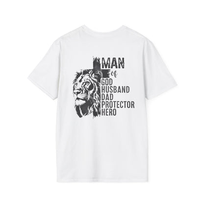 Lion & Cross Men's Faith Tee Front& Back