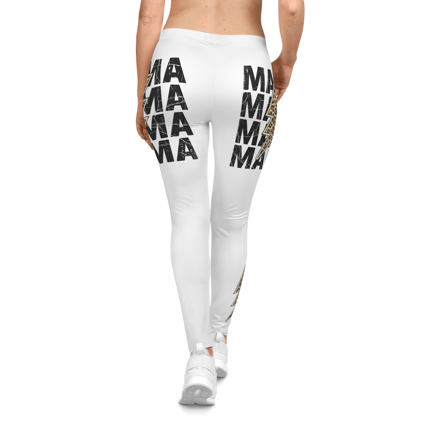 Mama Leopard Lightning Leggings — Women's Graphic Casual Leggings
