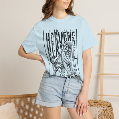 Heaven's Are Roaring Tiger Tee- Pink Writing
