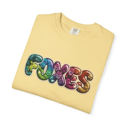Bubble Letter Foxes Tee