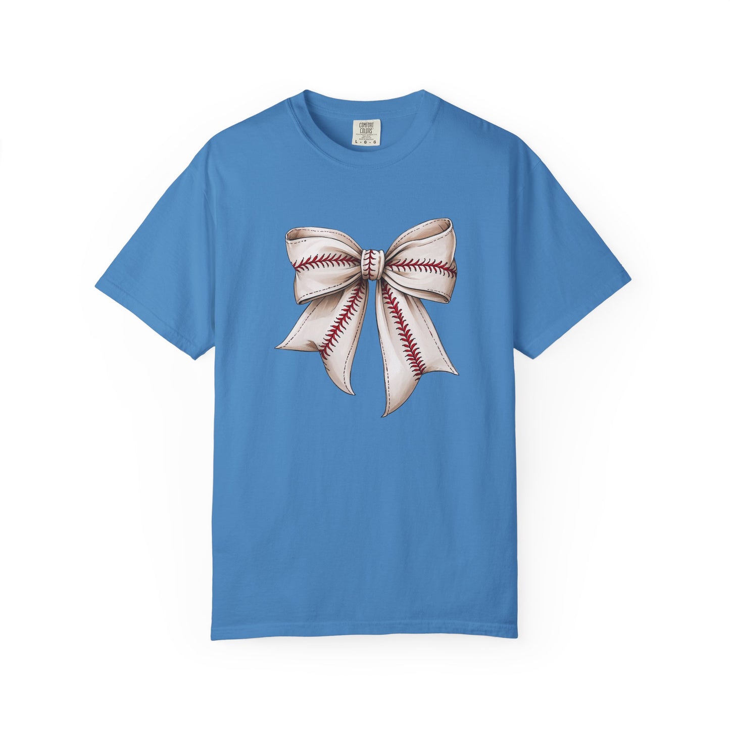 Baseball Stitch Bow T-Shirt — Cute Sports Ribbon Graphic Tee