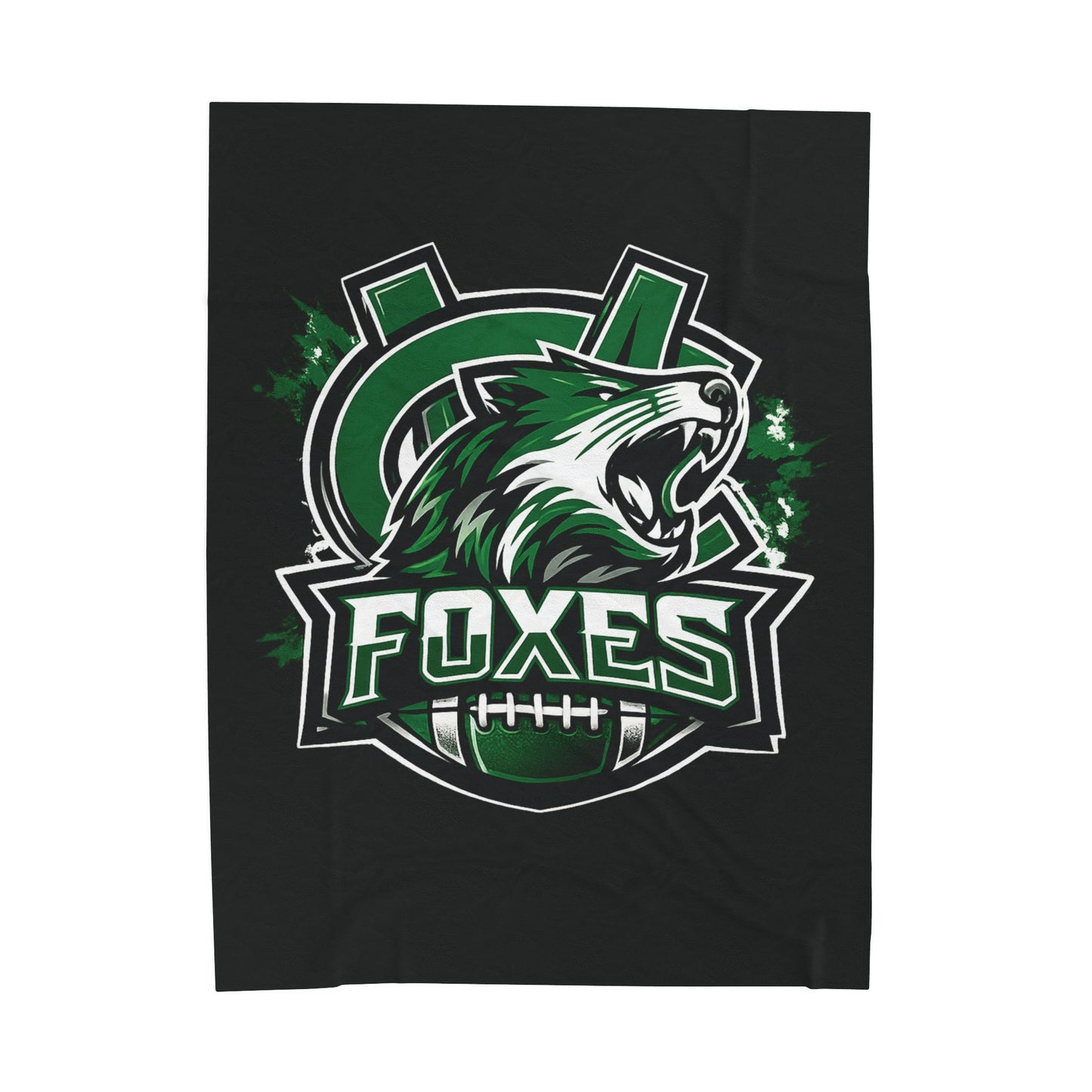 Foxes Football Velveteen Plush Blanket — Soft Team Logo Throw