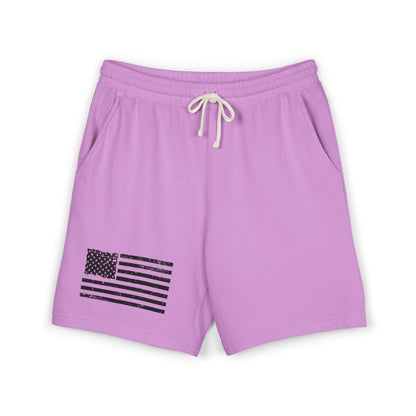 American Flag Fleece Sweat Shorts — Lightweight Garment-Dyed Lounge Shorts