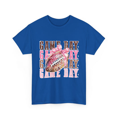 Game Day Pink Football Tee — Women's Cheer Football Shirt