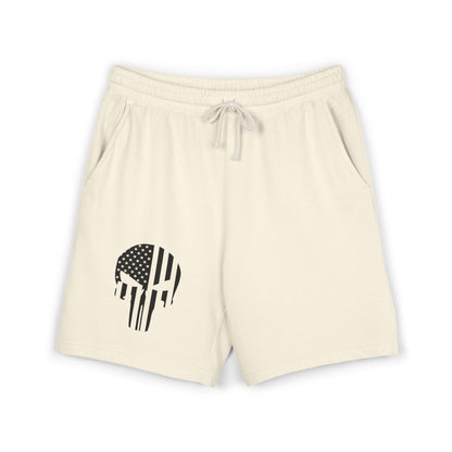 Skull Flag Sweat Shorts — Lightweight Garment-Dyed Fleece