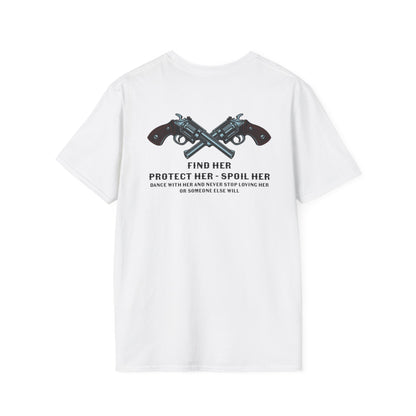Mens Western Double Sided — "Find Her, Protect Her, Spoil Her"