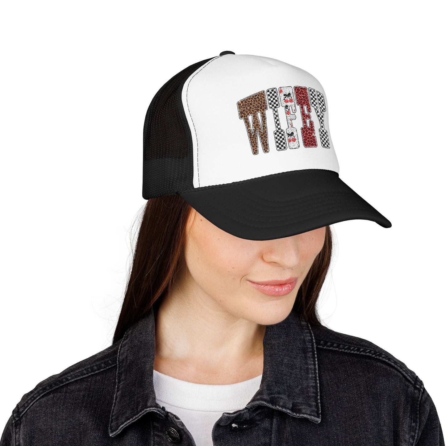 Wifey Sequin Patch Trucker Hat — Glam Mesh Foam Cap for Bride & Bachelorette