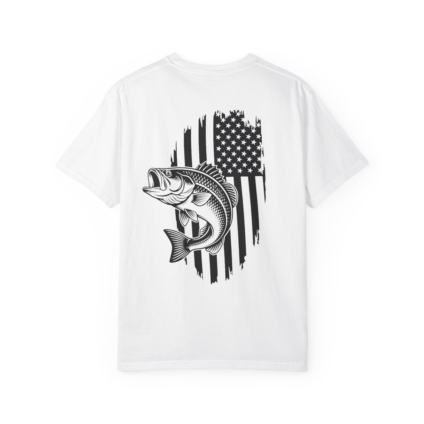 Fishing Bass T-Shirt — American Flag Bass Graphic Tee