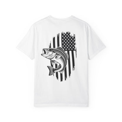 Fishing Bass T-Shirt — American Flag Bass Graphic Tee