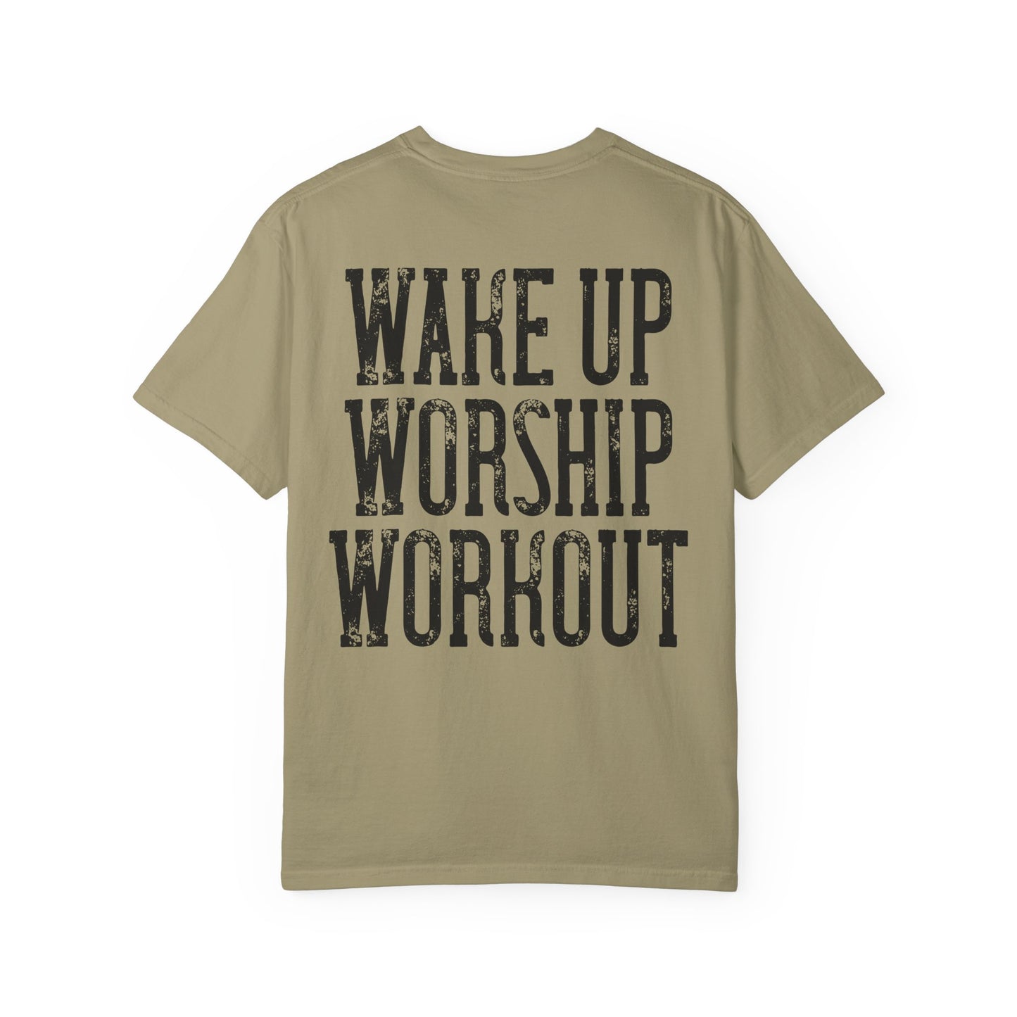 "Wake Up Worship Workout" Men's Tee - Front& Back