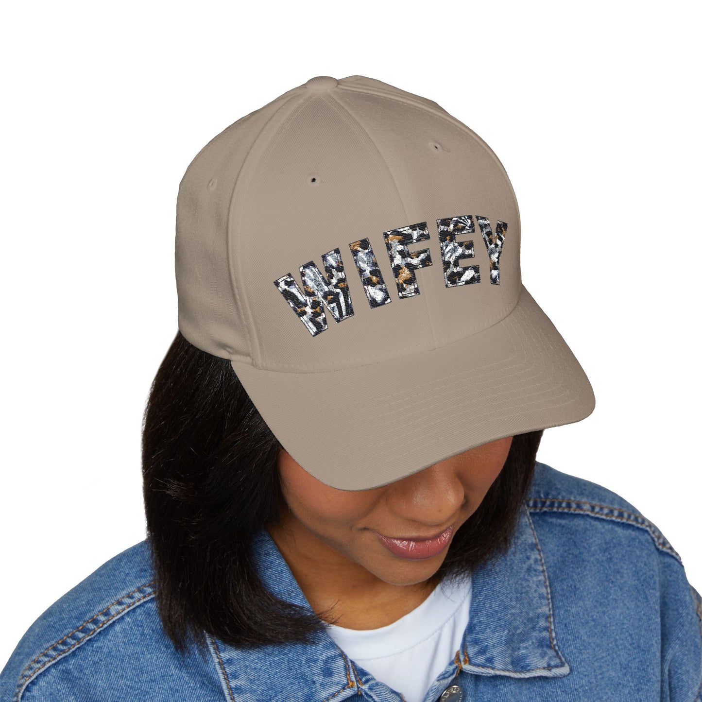 Wifey Embroidered Leopard Print Cap