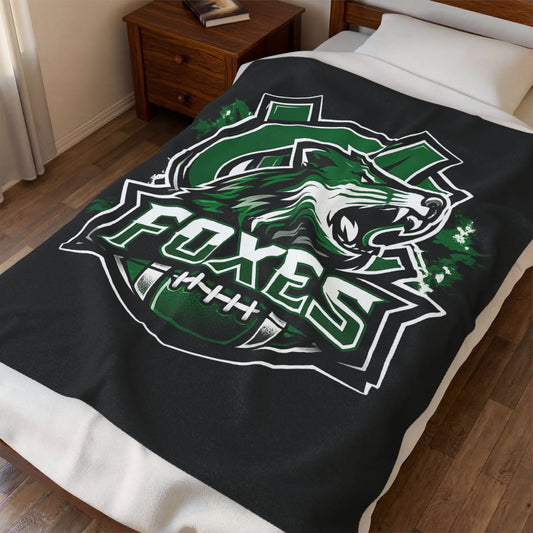 Foxes Football Velveteen Plush Blanket — Soft Team Logo Throw