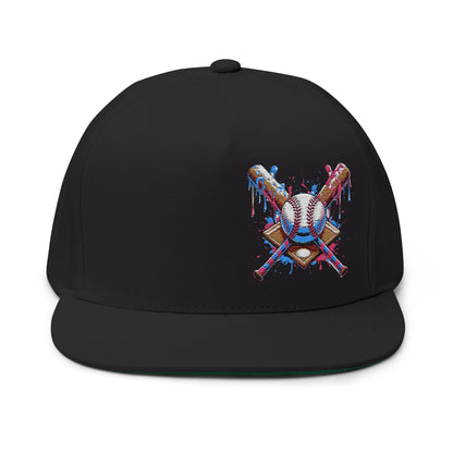 Baseball Drip Crossed Bats Hat