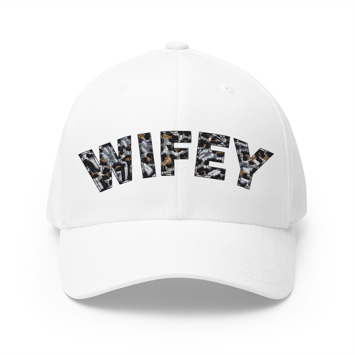 Wifey Embroidered Leopard Print Cap