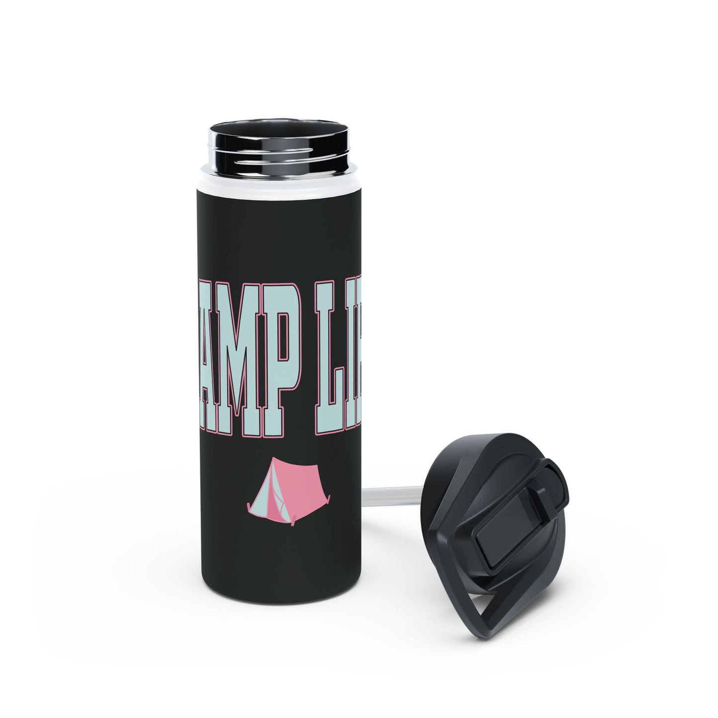 Camp Life Stainless Steel Water Bottle - BLACK