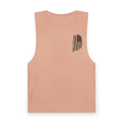 American Flag Pocket Tank Top — Minimal Patriotic Muscle Tee