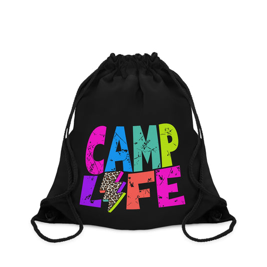 Camp Life Neon Drawstring Bag