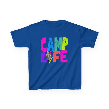 Kids T-Shirt "CAMP LIFE" Bright Rainbow Lightning Camp Tee