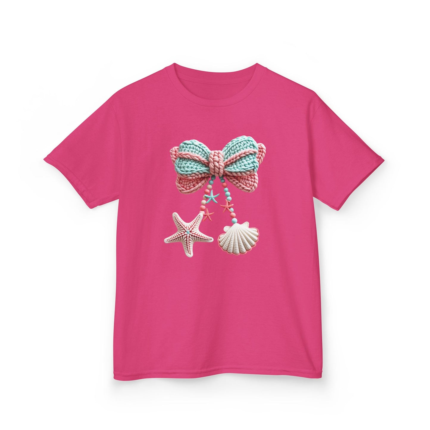 Kids Tee — Seashell Bow & Starfish Beach Graphic