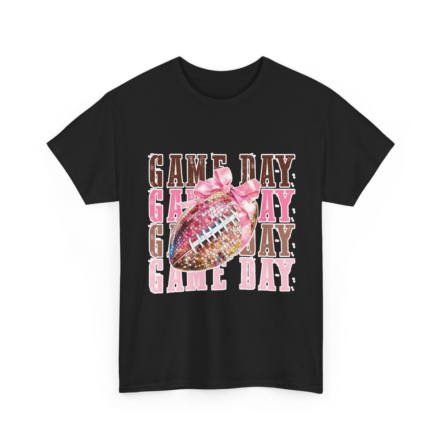 Game Day Pink Football Tee — Women's Cheer Football Shirt