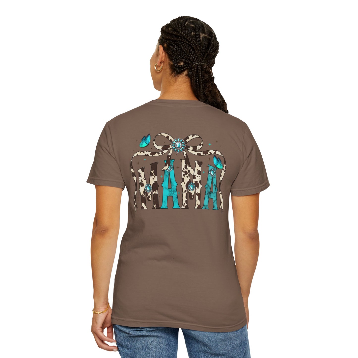 Teal Messy Hair Bun Cheetah Tee