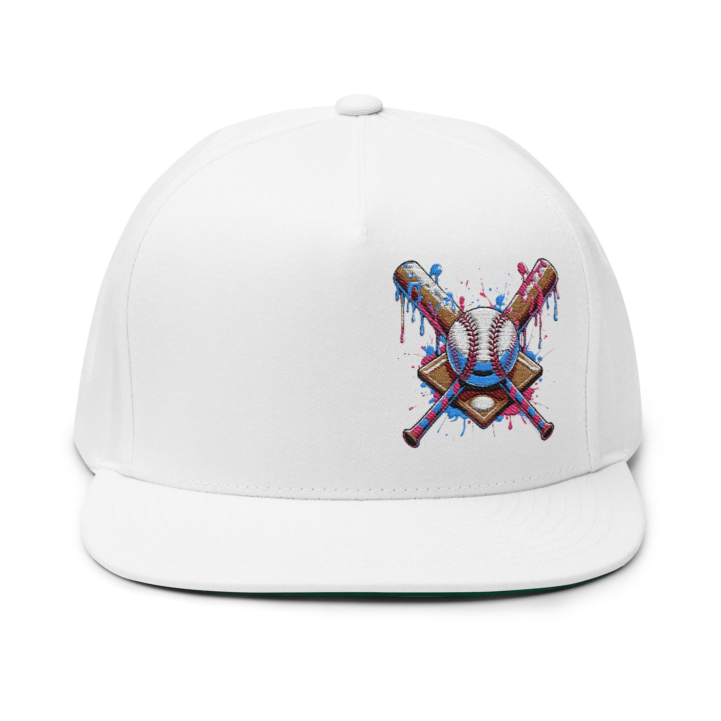 Baseball Drip Crossed Bats Hat