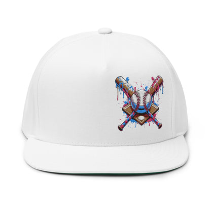 Baseball Drip Crossed Bats Hat