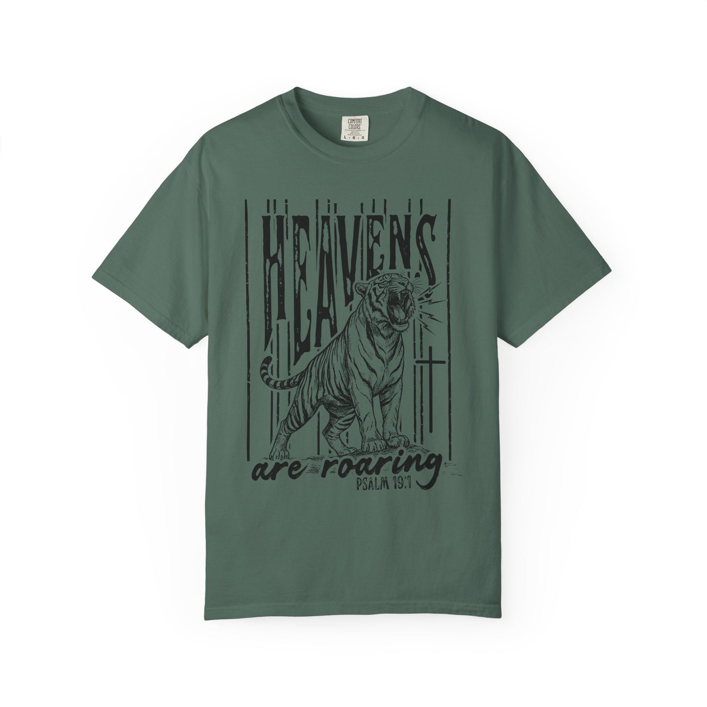 Heaven's Are Roaring Tiger Tee- Pink Writing