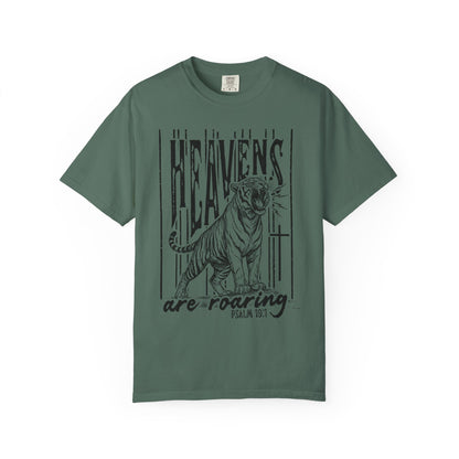 Heaven's Are Roaring Tiger Tee- Pink Writing