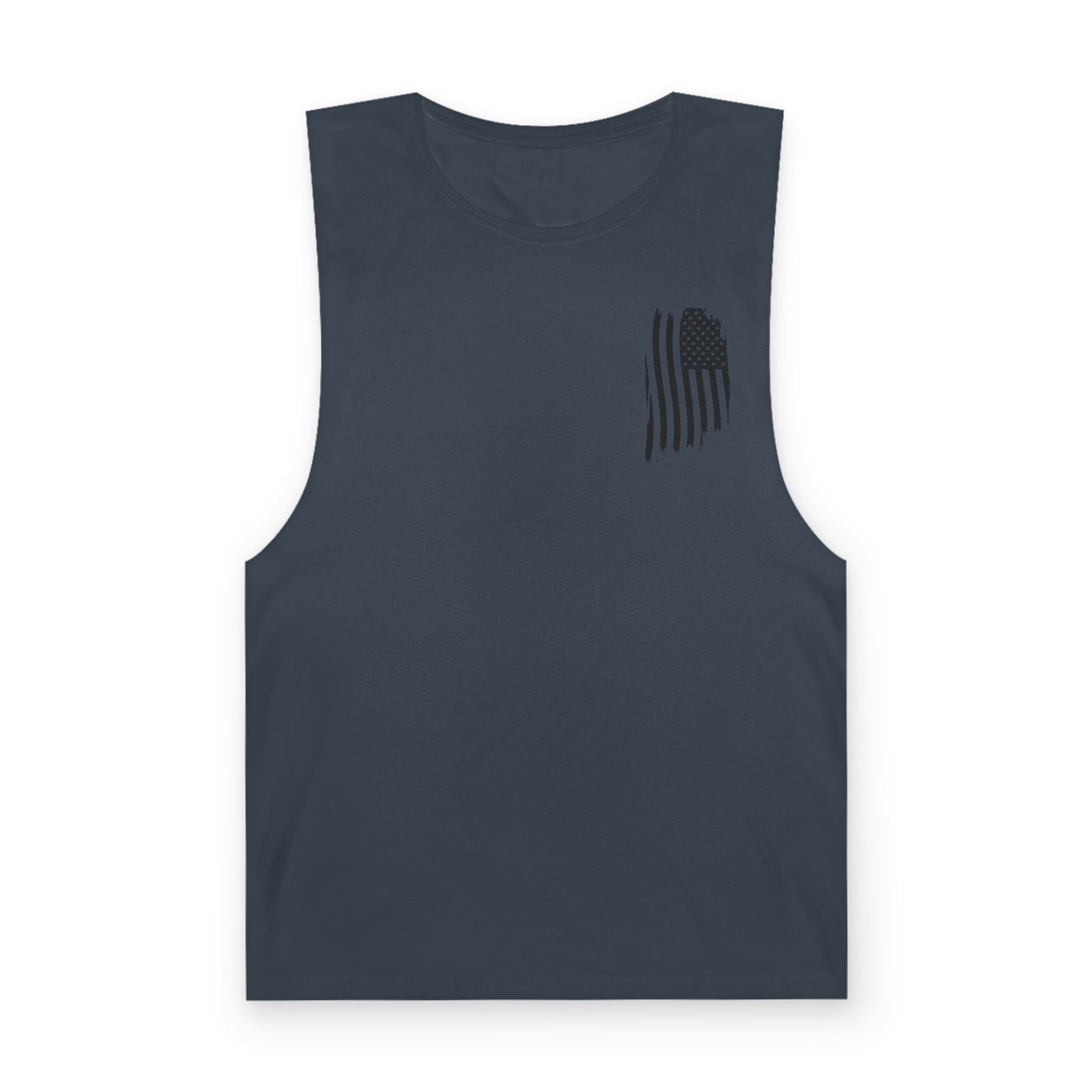American Flag Pocket Tank Top — Minimal Patriotic Muscle Tee