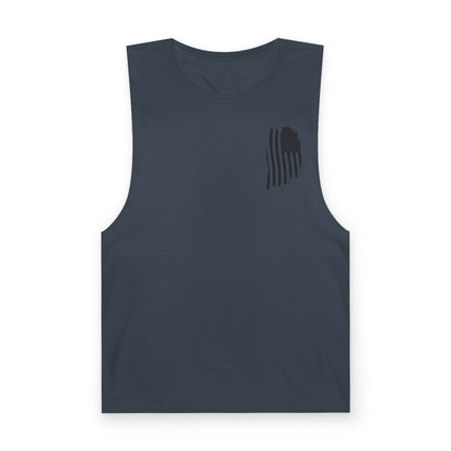 American Flag Pocket Tank Top — Minimal Patriotic Muscle Tee
