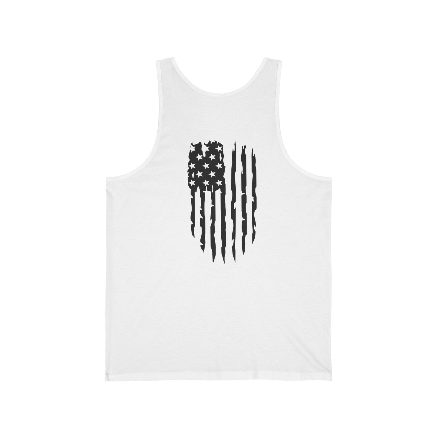 American Flag Skull Tank Top — Distressed Patriotic USA Sleeveless Tee