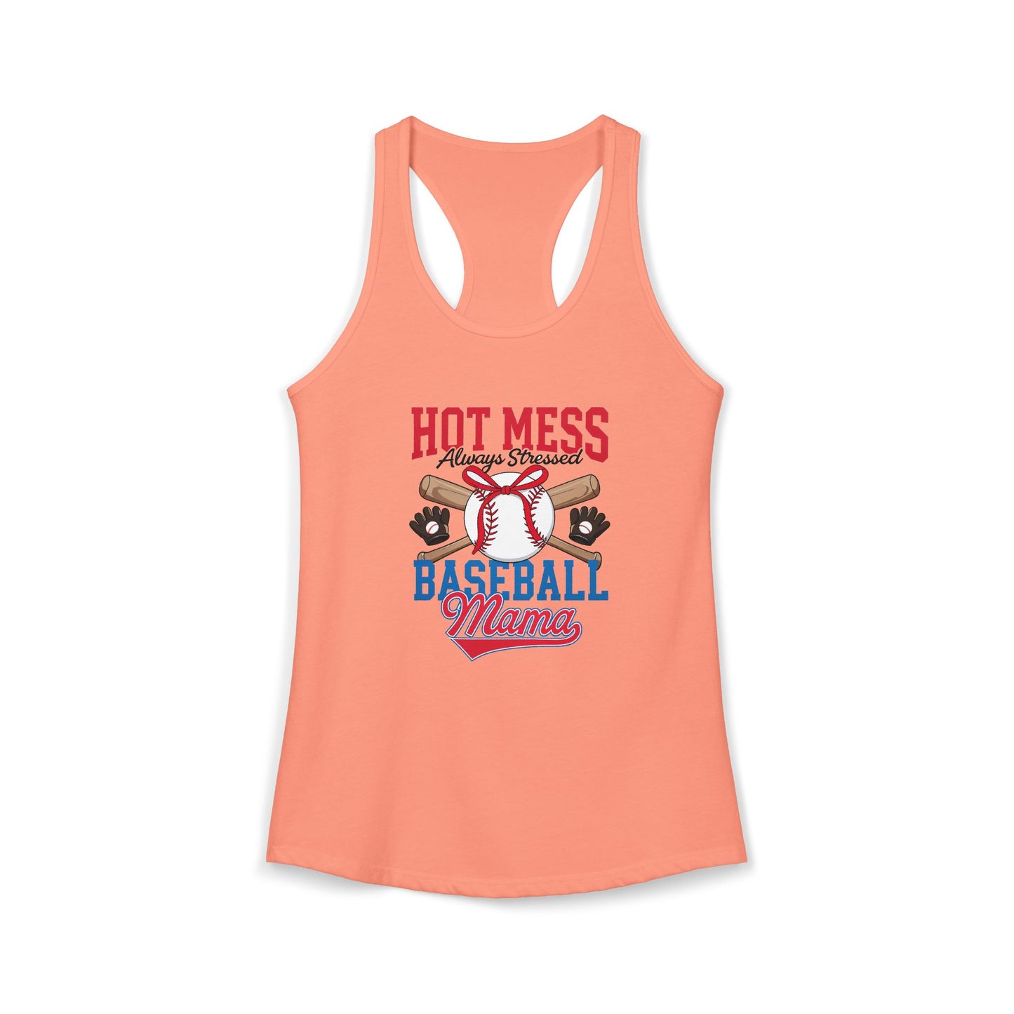 Hot Mess Baseball Mom Racerback Tank
