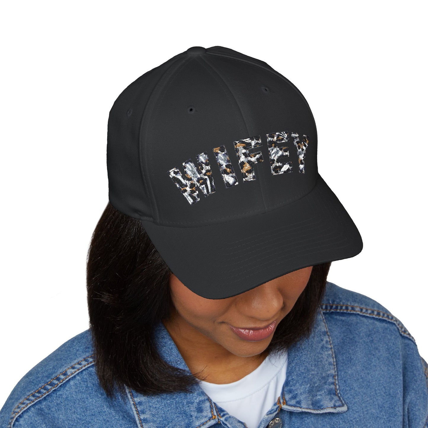 Wifey Embroidered Leopard Print Cap