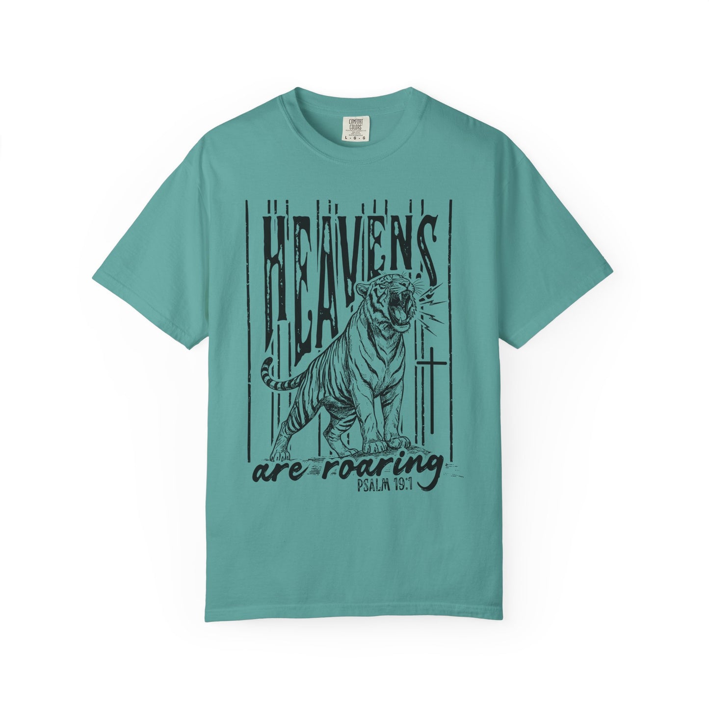 Heaven's Are Roaring Tiger Tee- Pink Writing