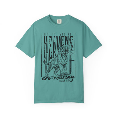 Heaven's Are Roaring Tiger Tee- Pink Writing