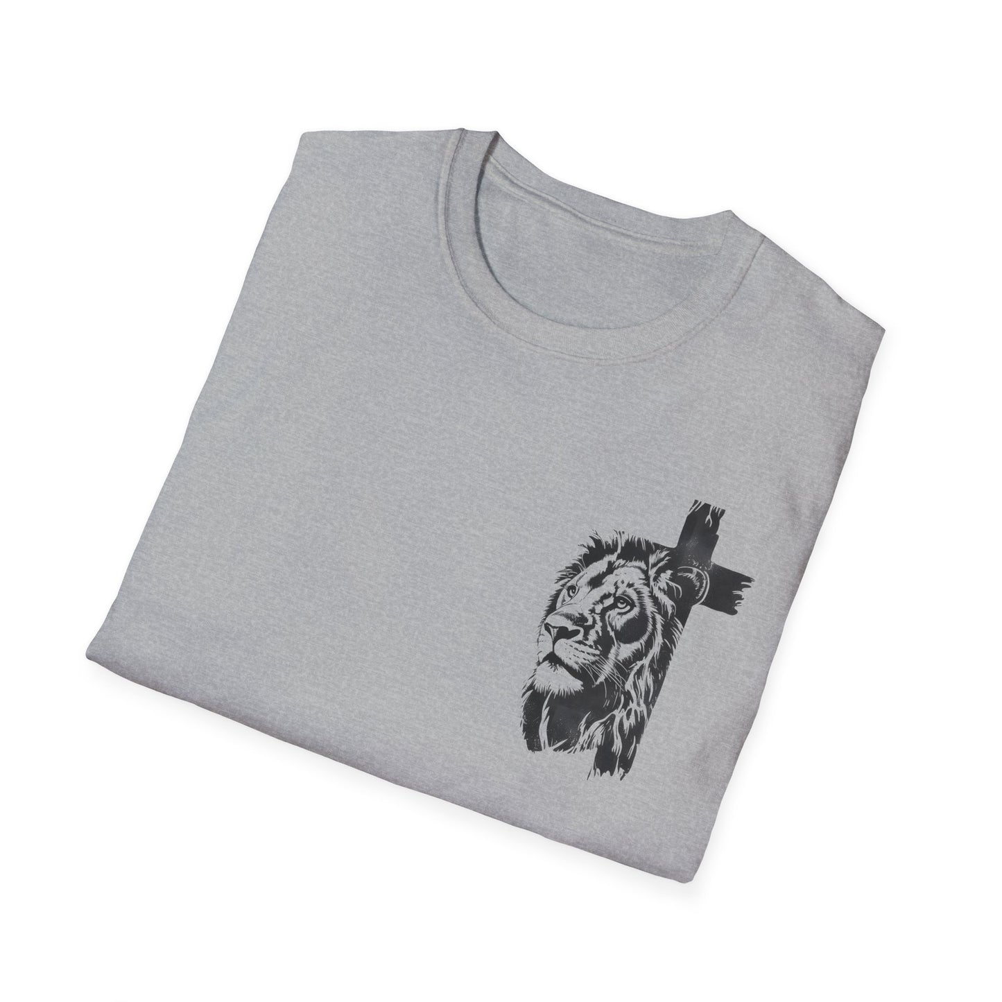 Lion & Cross Men's Faith Tee Front& Back